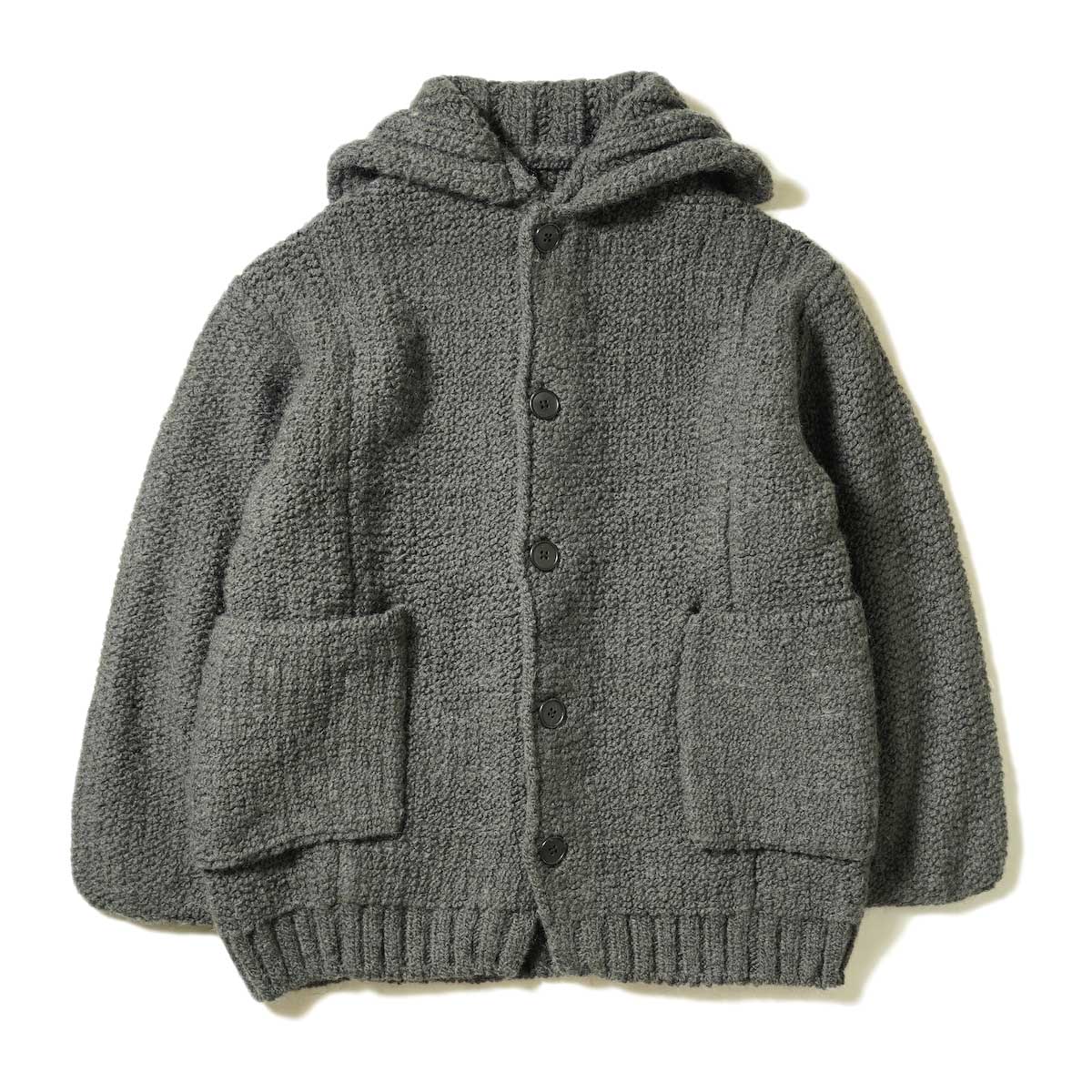 JANE SMITH / BIG COLLOR BUTTON CARDIGAN (Gray)