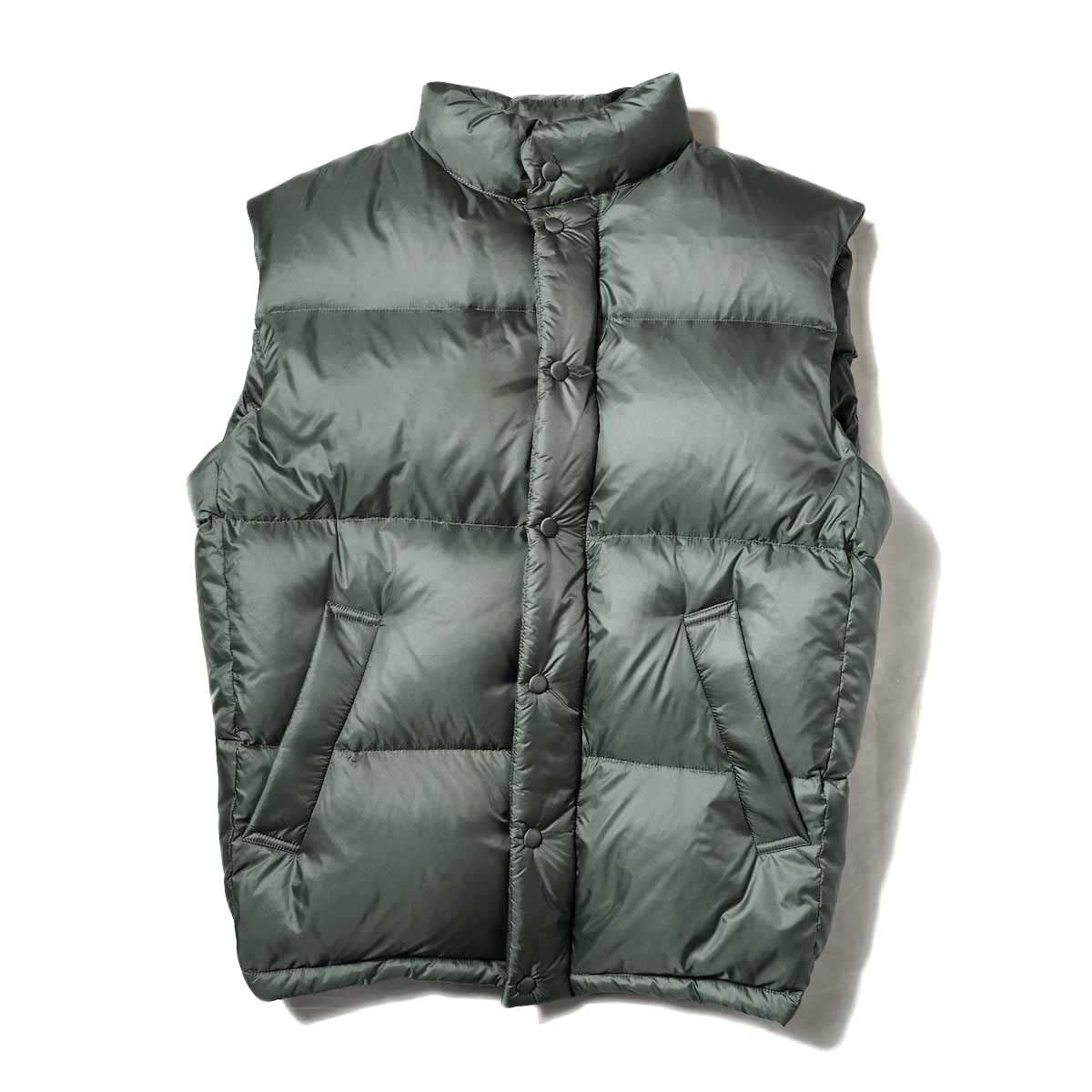 JANE SMITH / NYLON TAFFETA OVERSIZED DOWN VEST (Olive Drab)