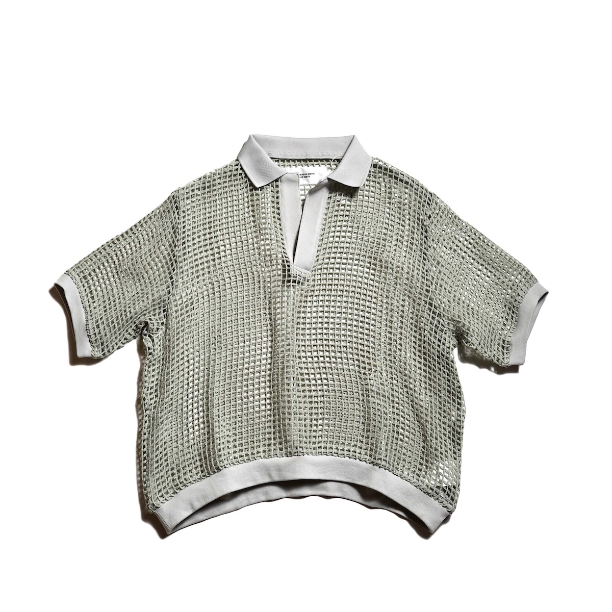 JANE SMITH / SQUARE MESH SKIPPER POLO (Eucalyptus)