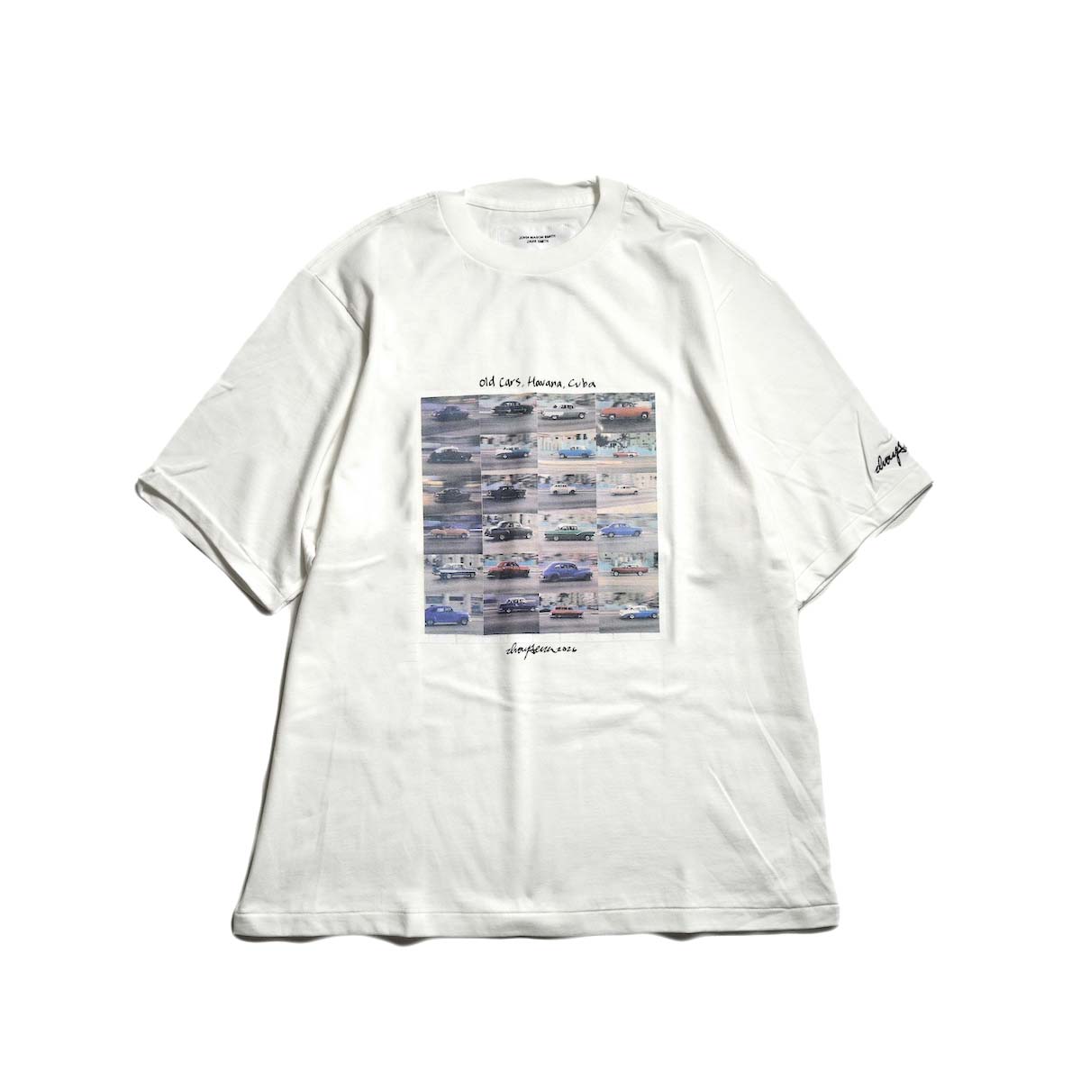 JANE SMITH / IVORY SERRA OLD CARS HAVANA, CUBA S/S T-SHIRT (White)