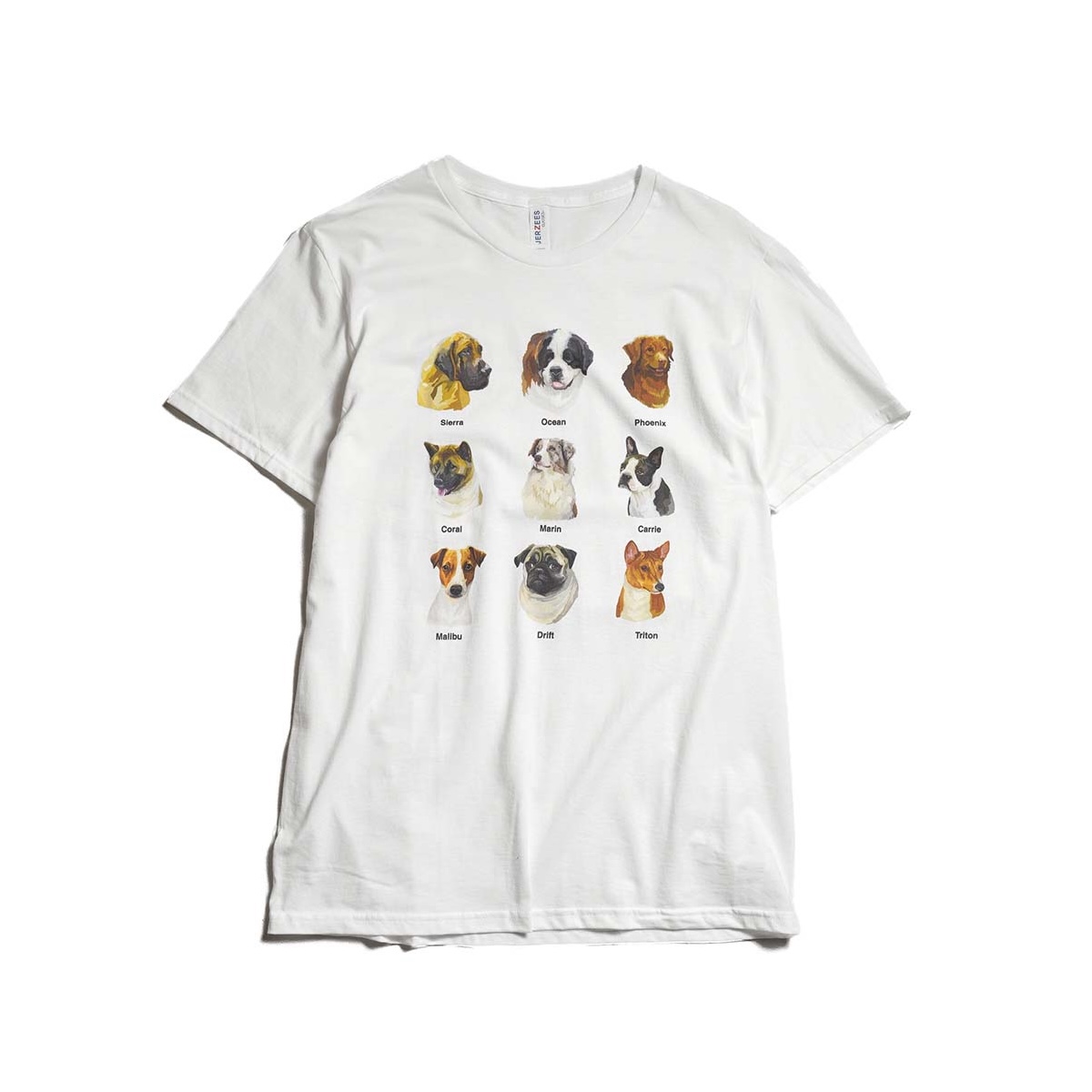 JERZEES / "9 DOGS" SS TEE (White)
