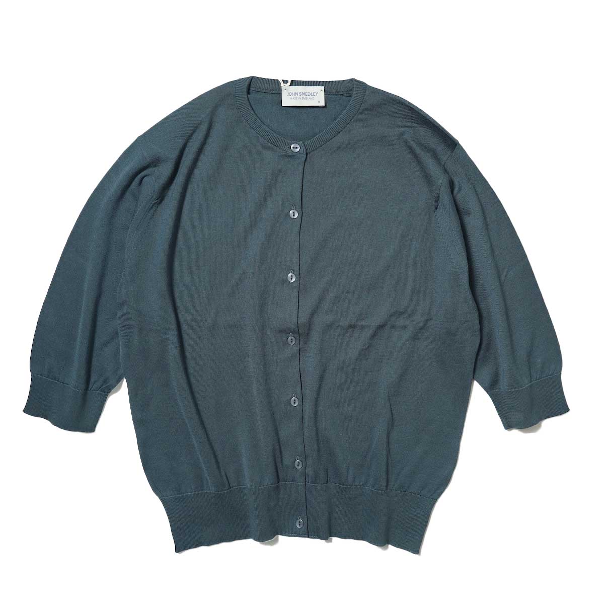 JOHN SMEDLEY / WMS CARDIGAN RN SS (Granite)