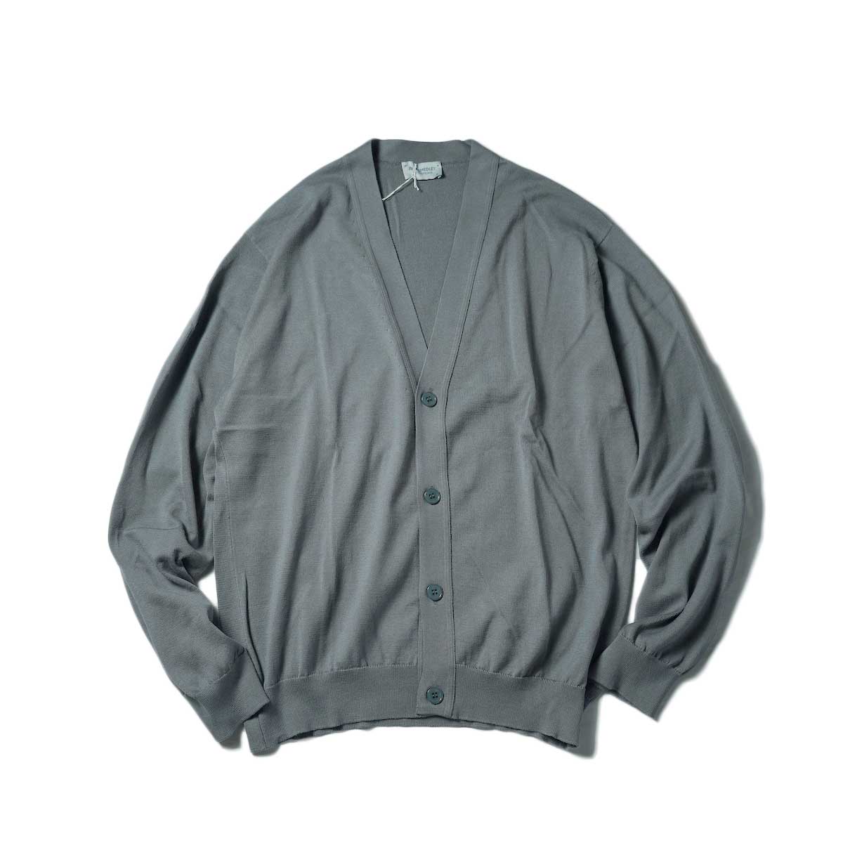 JOHN SMEDLEY / S4578 CARDIGAN VN LS (Cobble gray)