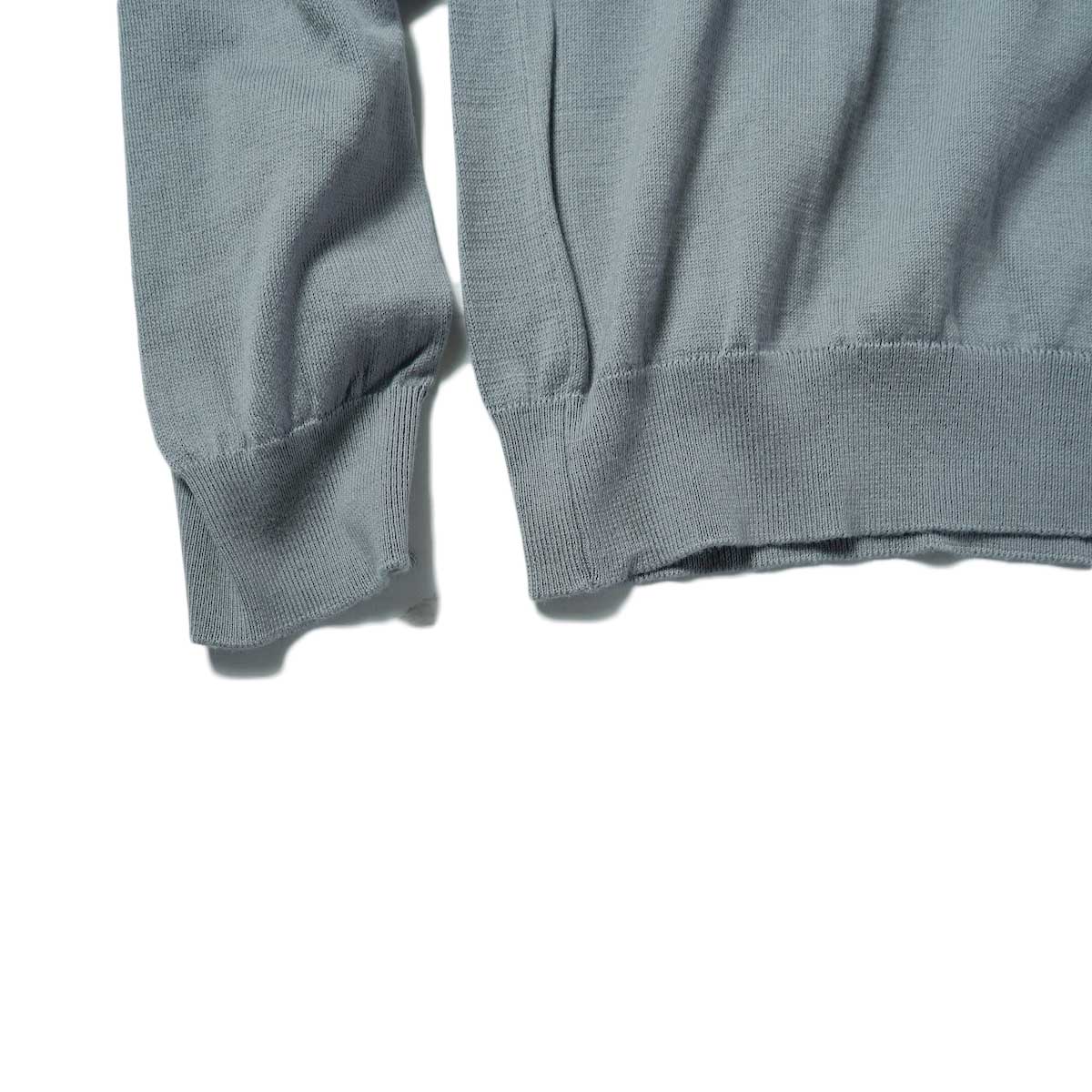 JOHN SMEDLEY / S4578 CARDIGAN VN LS (Cobble gray)袖、裾
