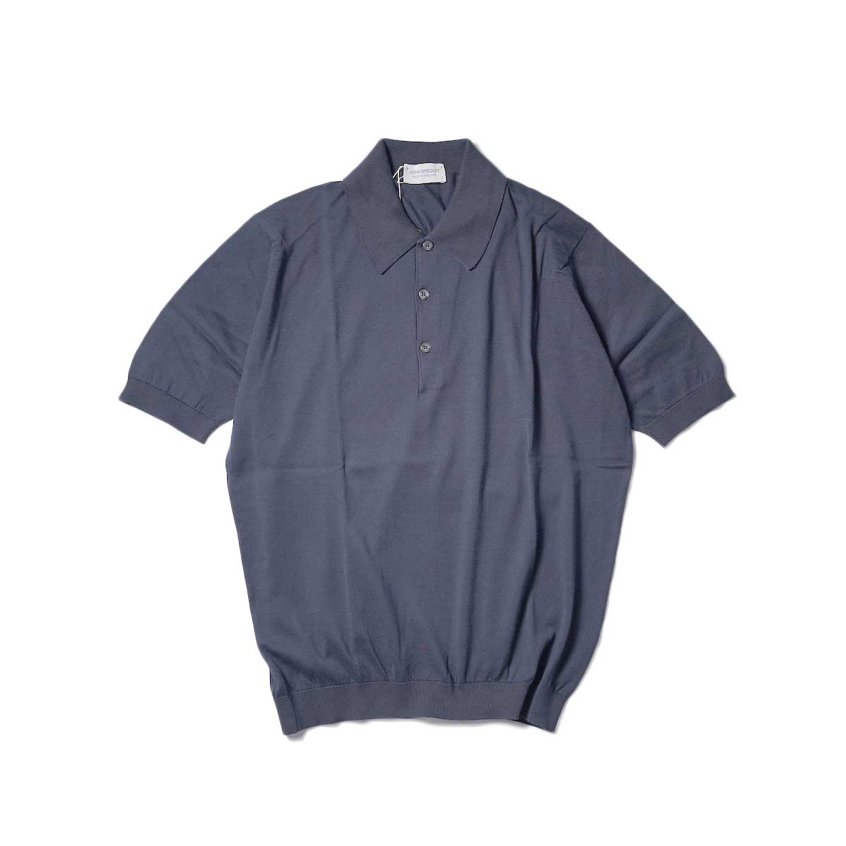 JOHN SMEDLEY / ISIS S/S Knit Polo (Navy)正面