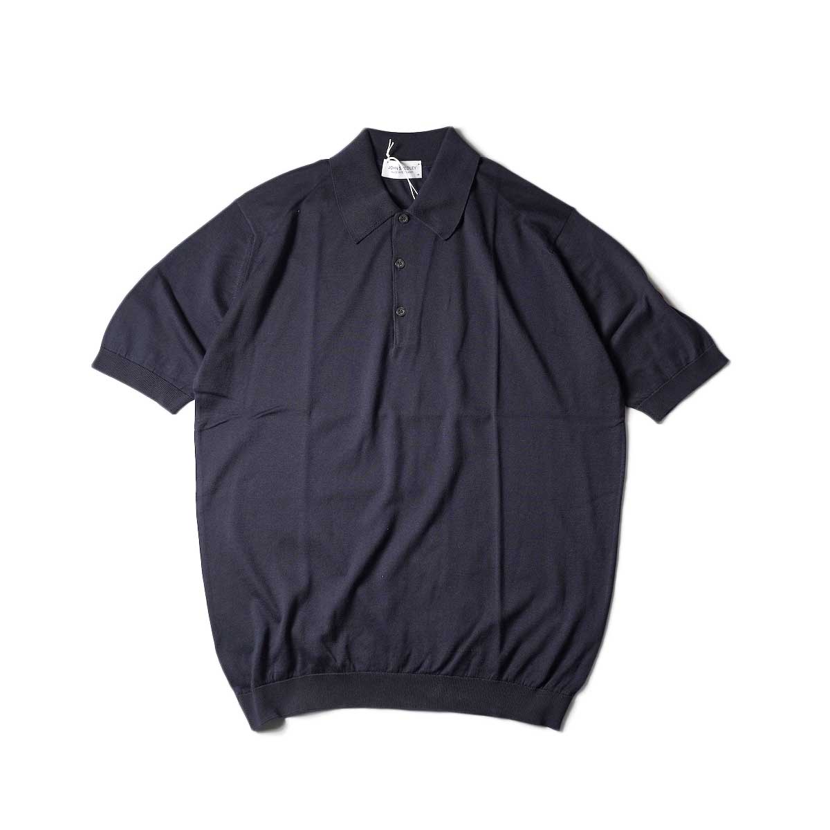 JOHN SMEDLEY / ISIS S/S Knit Polo (Navy)正面
