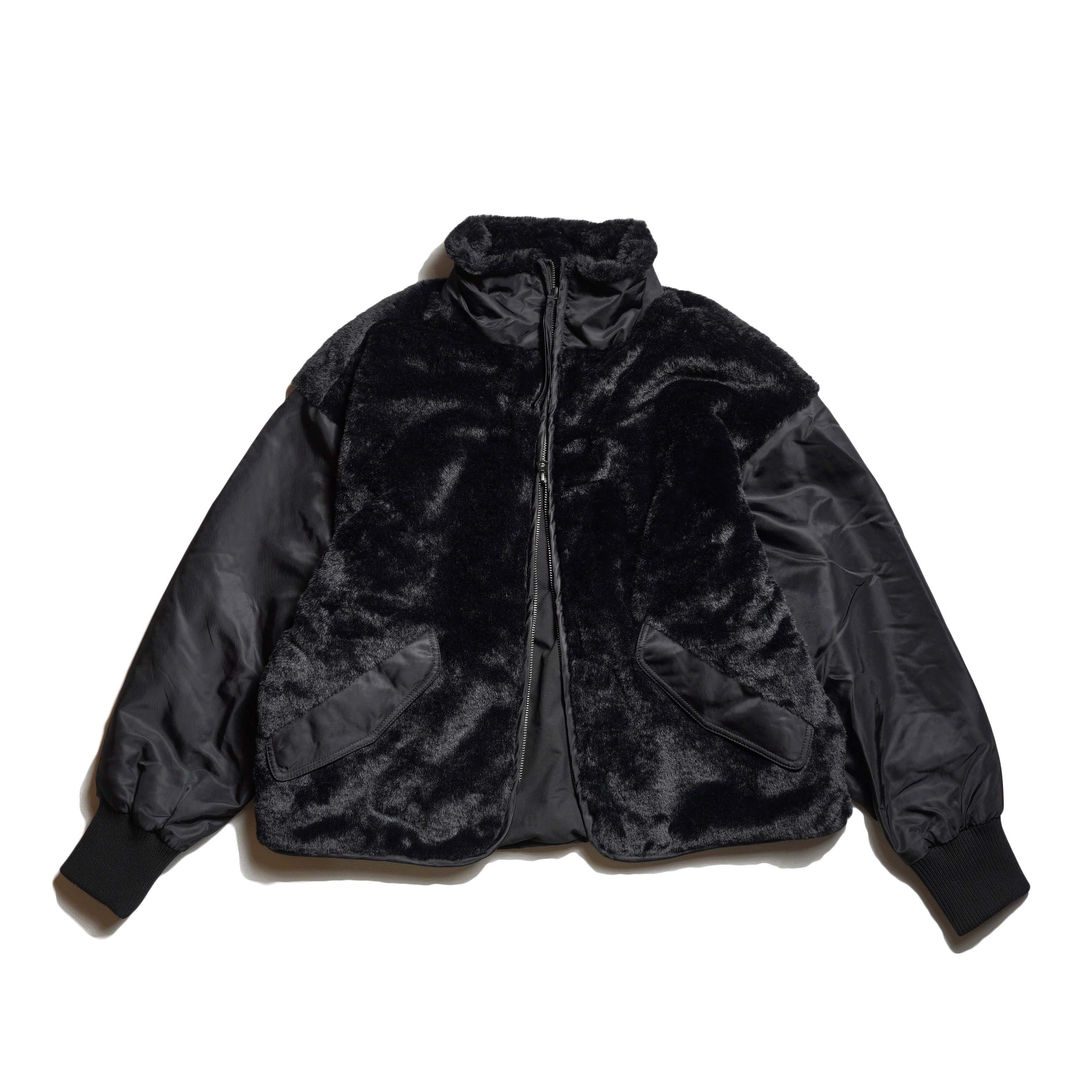 KHA:KI / ECO FUR SWITCH JACKET (Black)