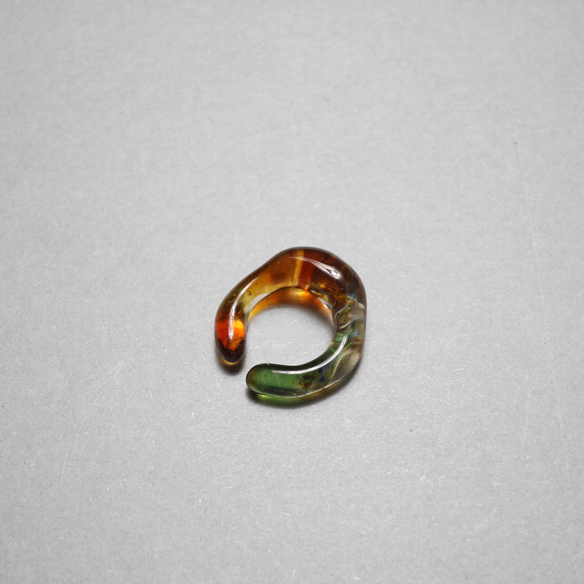 LAN / glass ear cuff &amp;amp;amp;amp; ring marble (B)