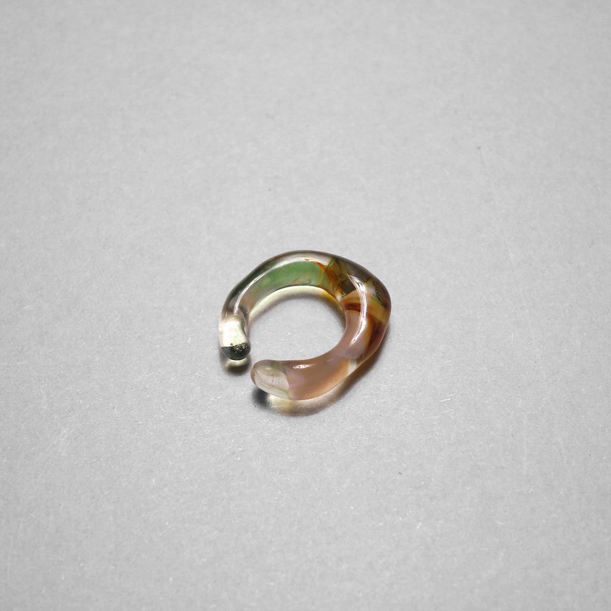 LAN / glass ear cuff &amp;amp;amp;amp;amp; ring marble (C)