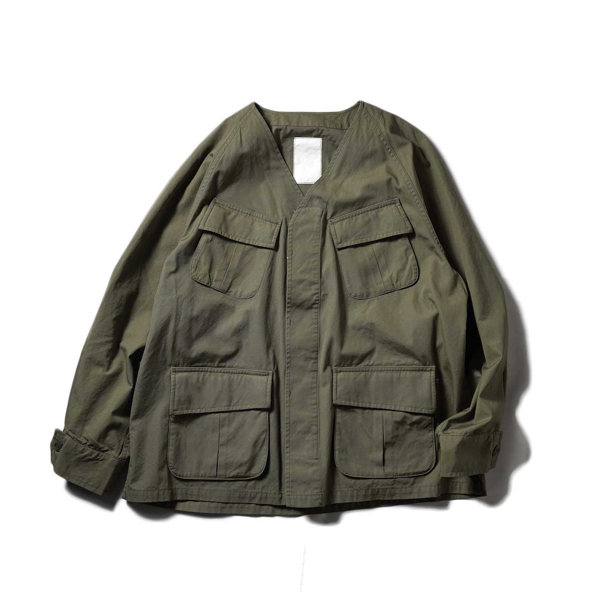 MADE IN STANDARD / FATIGUE CARDIGAN COTTON TYPEWRITER (Olive)正面