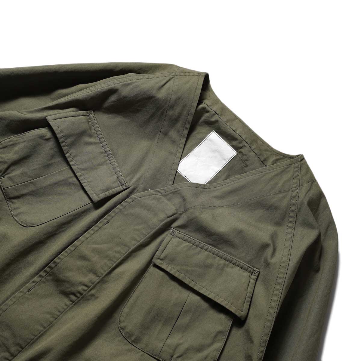MADE IN STANDARD / FATIGUE CARDIGAN COTTON TYPEWRITER (Olive)ノーカラー
