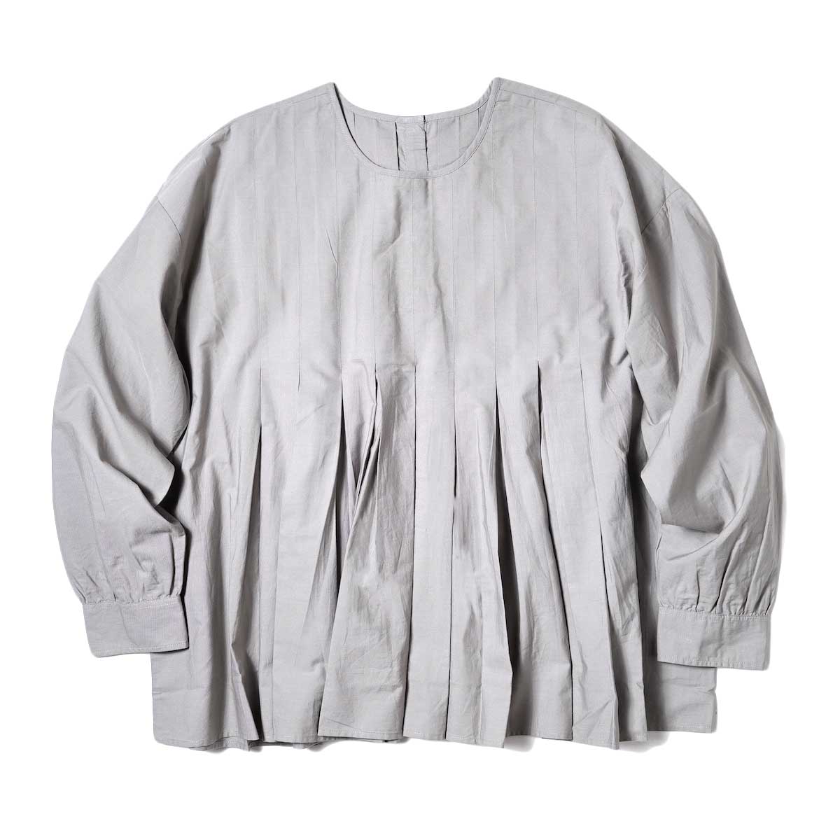 maison de soil / INVERTED PLEAT CREW-NECK P/O SHIRT (Med Grey)
