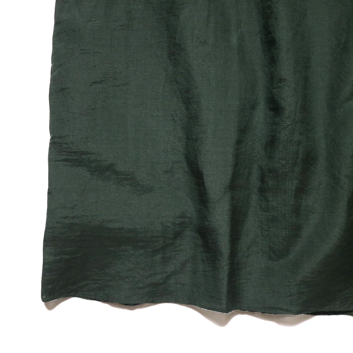 maison de soil / HAND WOVEN COTTON SILK × SILK PLAIN DROP SHOULDER DRESS (green) 裾
