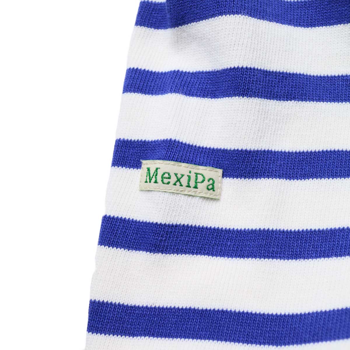 MexiPa / Basque Border Mexican Parka (White × Blue) ビスネーム