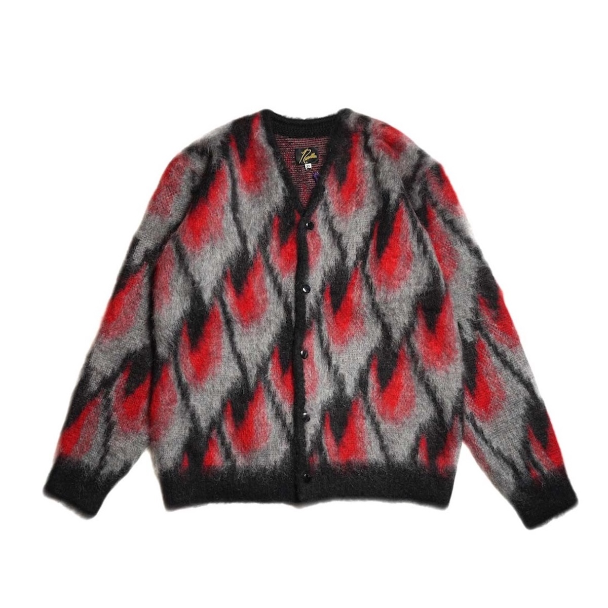 Needles / Mohair Cardigan-Abstract (Black / Red)