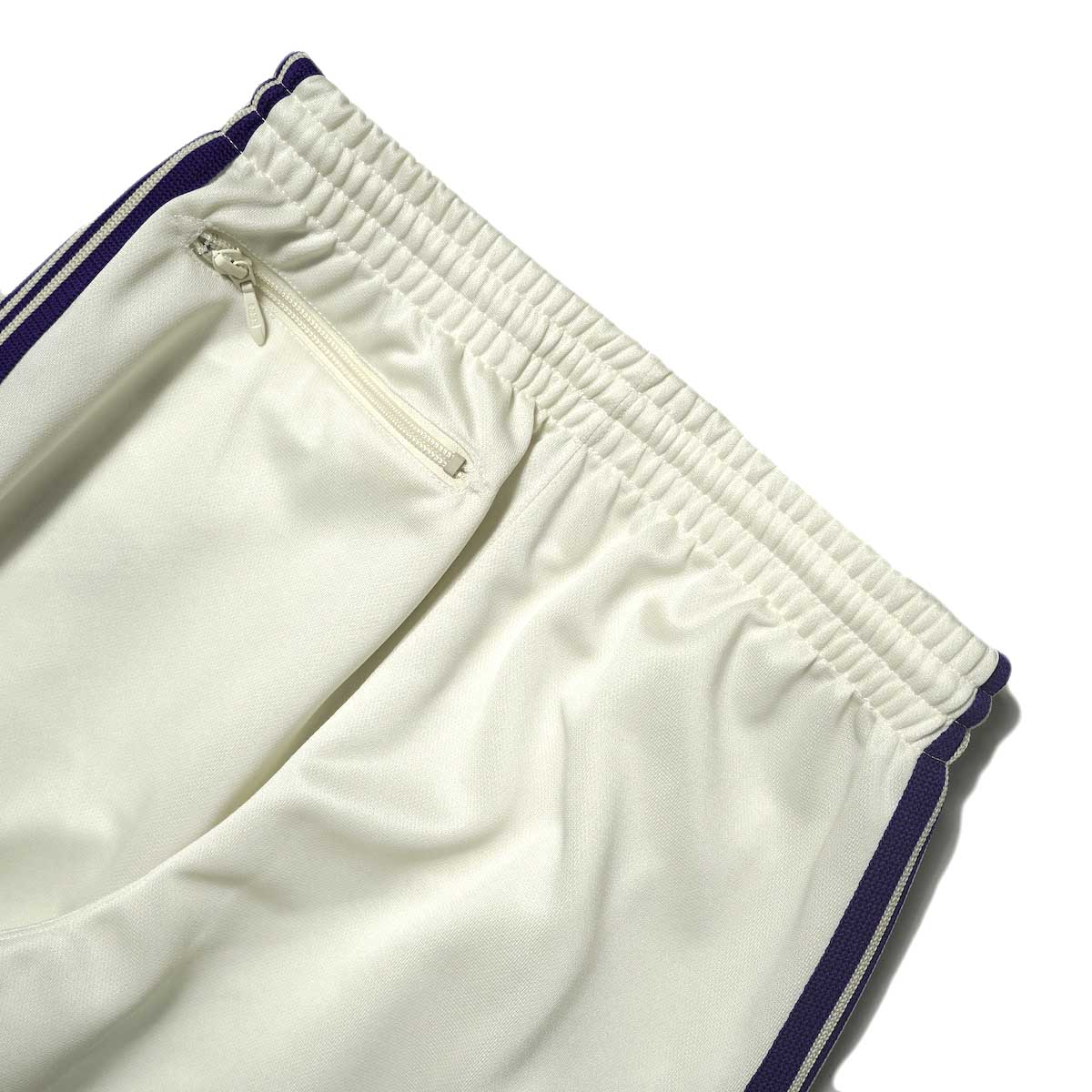 Needles / Boot Cut Track Pant -Poly Smooth (Ice White)ヒップポケット