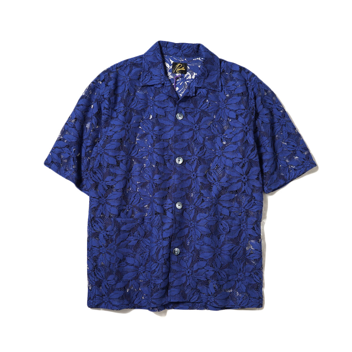 Needles / Cabana Shirt - C/PE/R Lace Cloth / Flower (Navy)