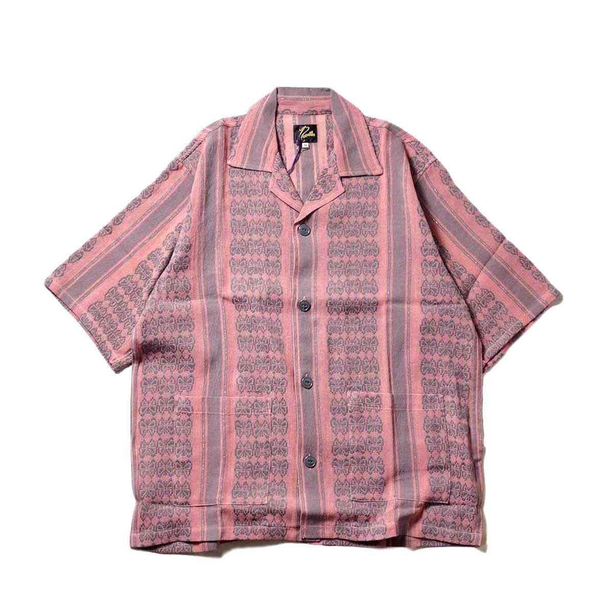 Needles / CABANA SHIRT - PAPILLON STRIPE DOBBY JQ. (Pink)