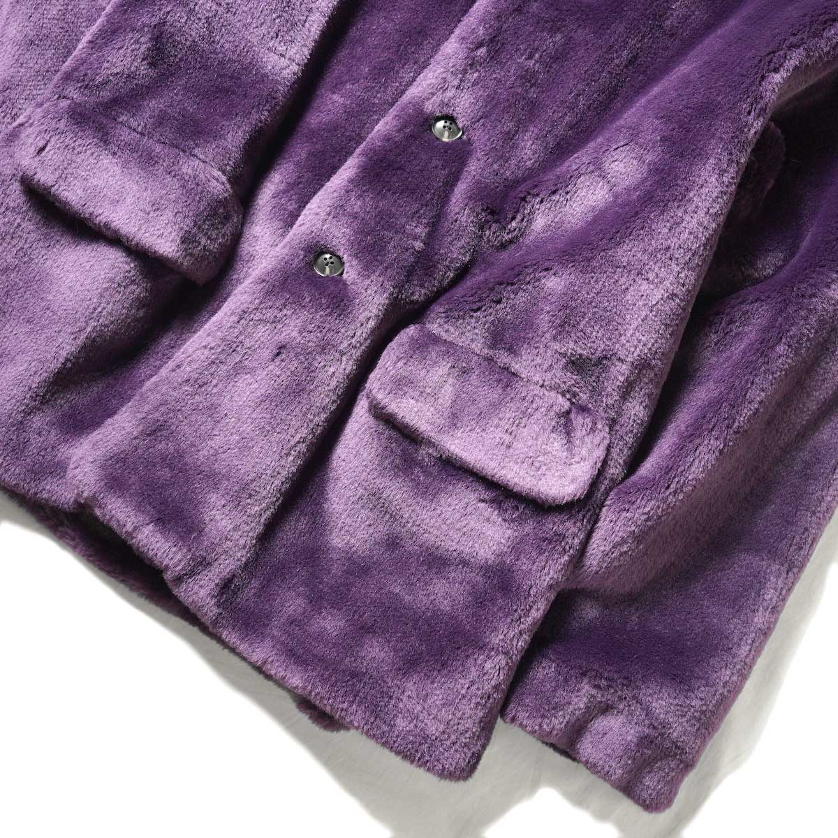Needles / S.C. Car Coat - Faux Fur (Purple) 袖・裾