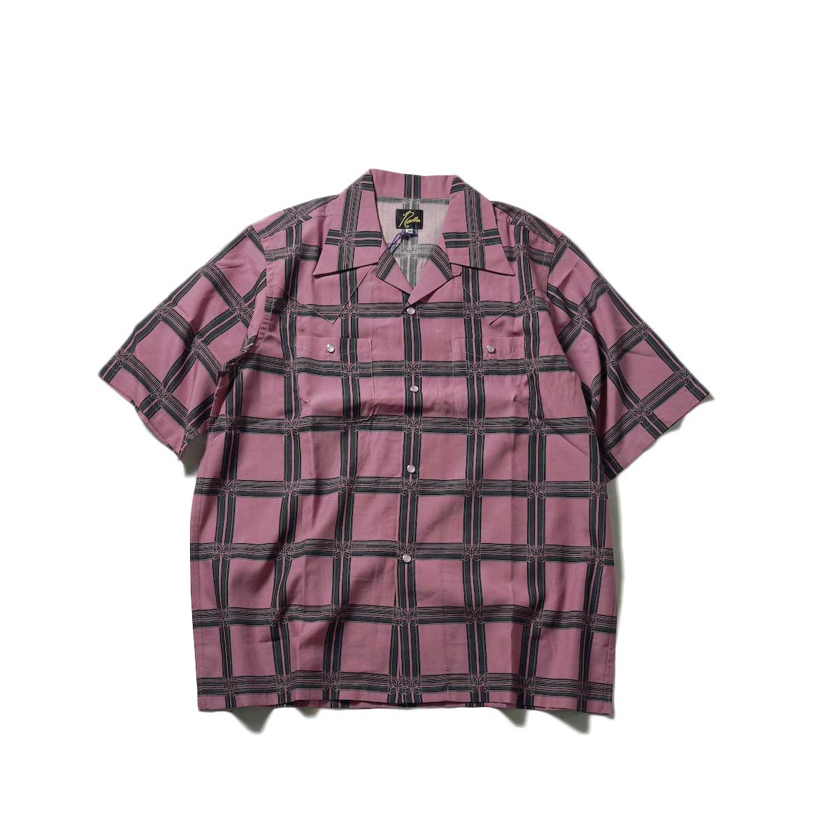 Needles / S/S Cowboy One-Up Shirt - R/C Lawn Cloth / Papillon Plaid(Pink)