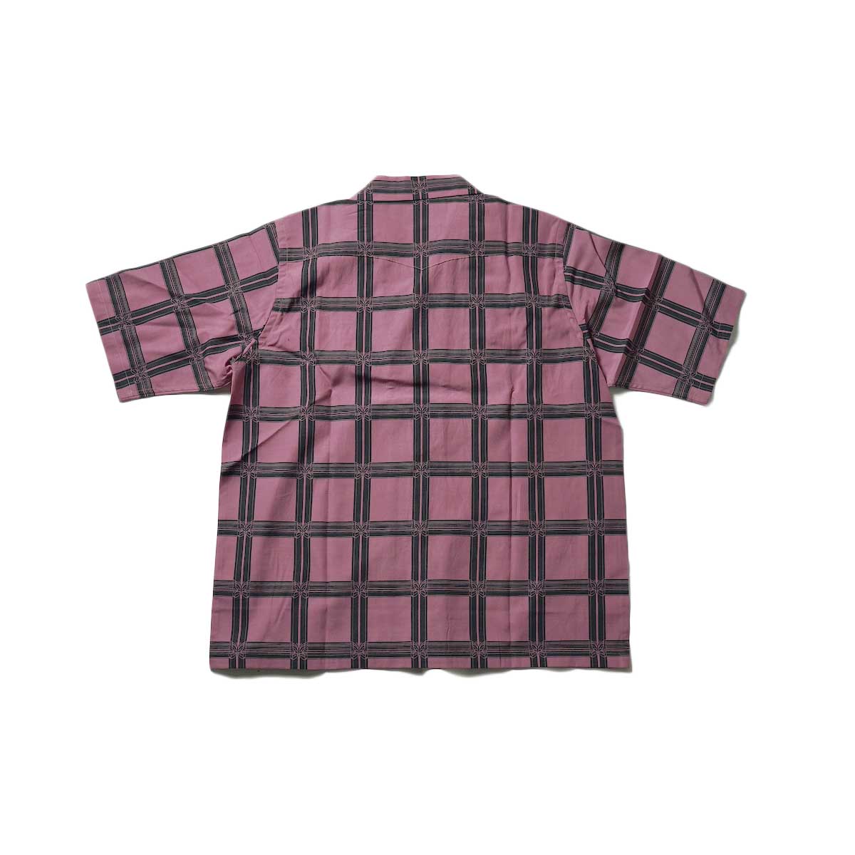 Needles / S/S Cowboy One-Up Shirt - R/C Lawn Cloth / Papillon Plaid(Pink)背面
