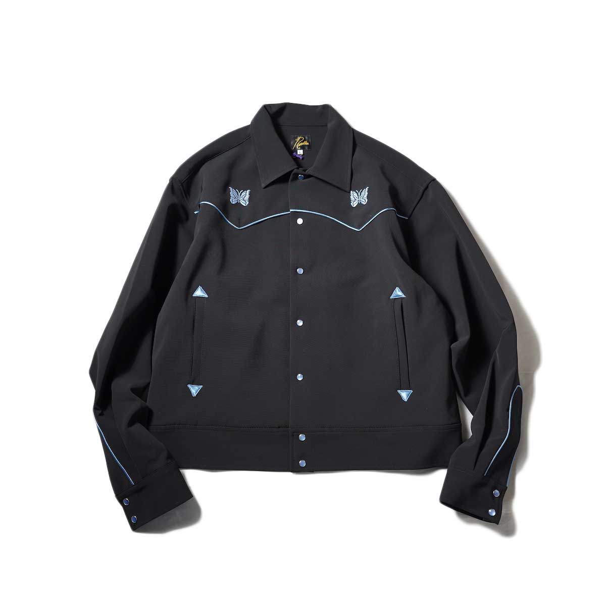Needles / Piping Cowboy Jacket -PE/PU Double Cloth (Black)