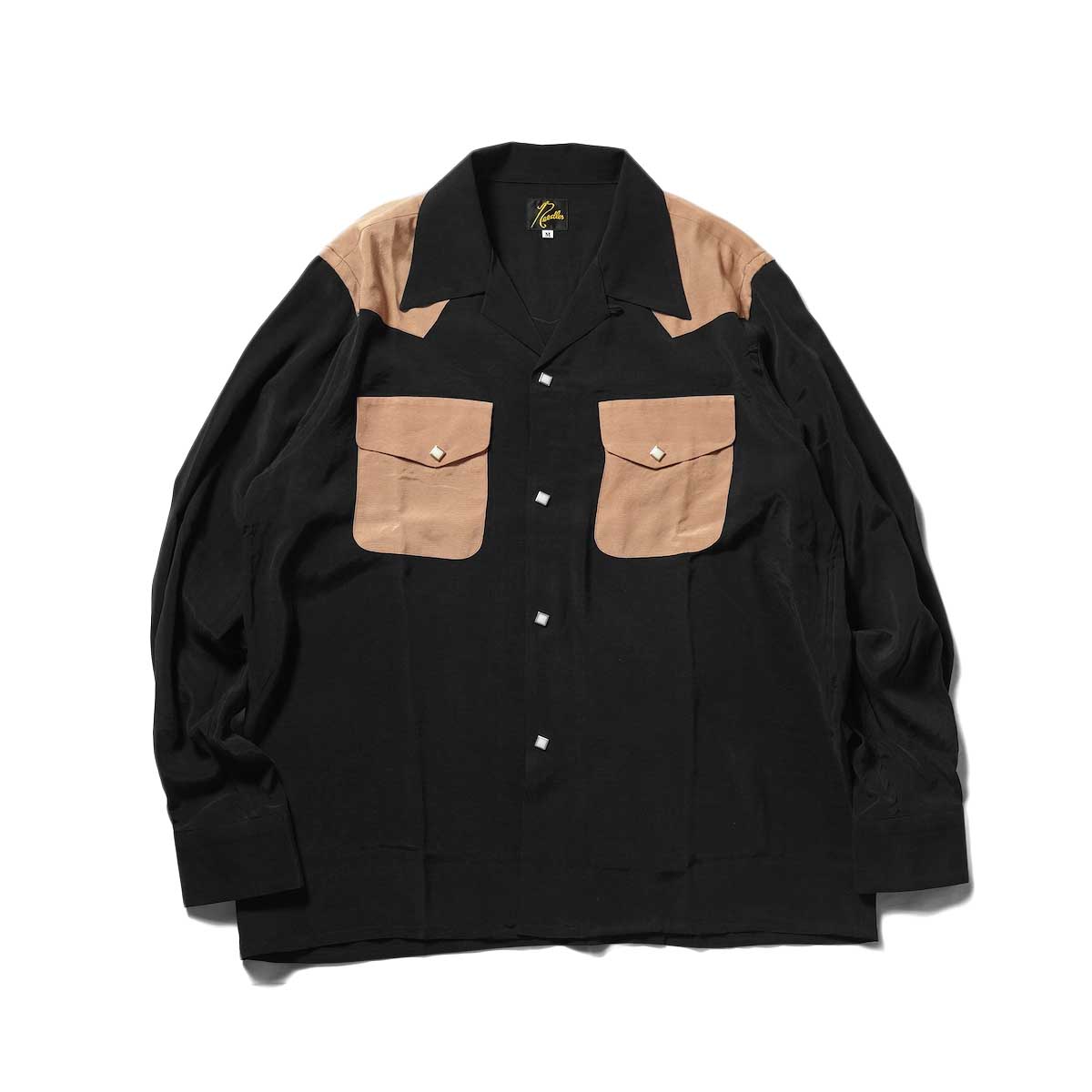 Needles / COWBOY CLASSIC SHIRT - CU/R SATEEN (Black)