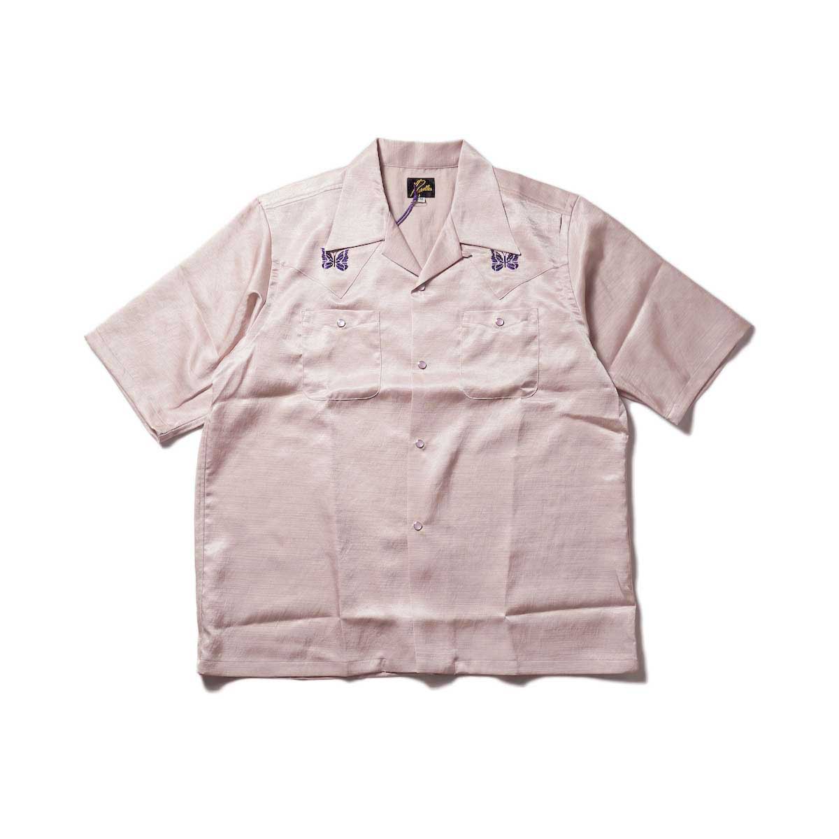 Needles / S/S Cowboy One-Up Shirt - Poly Slub Sateen(Pink)