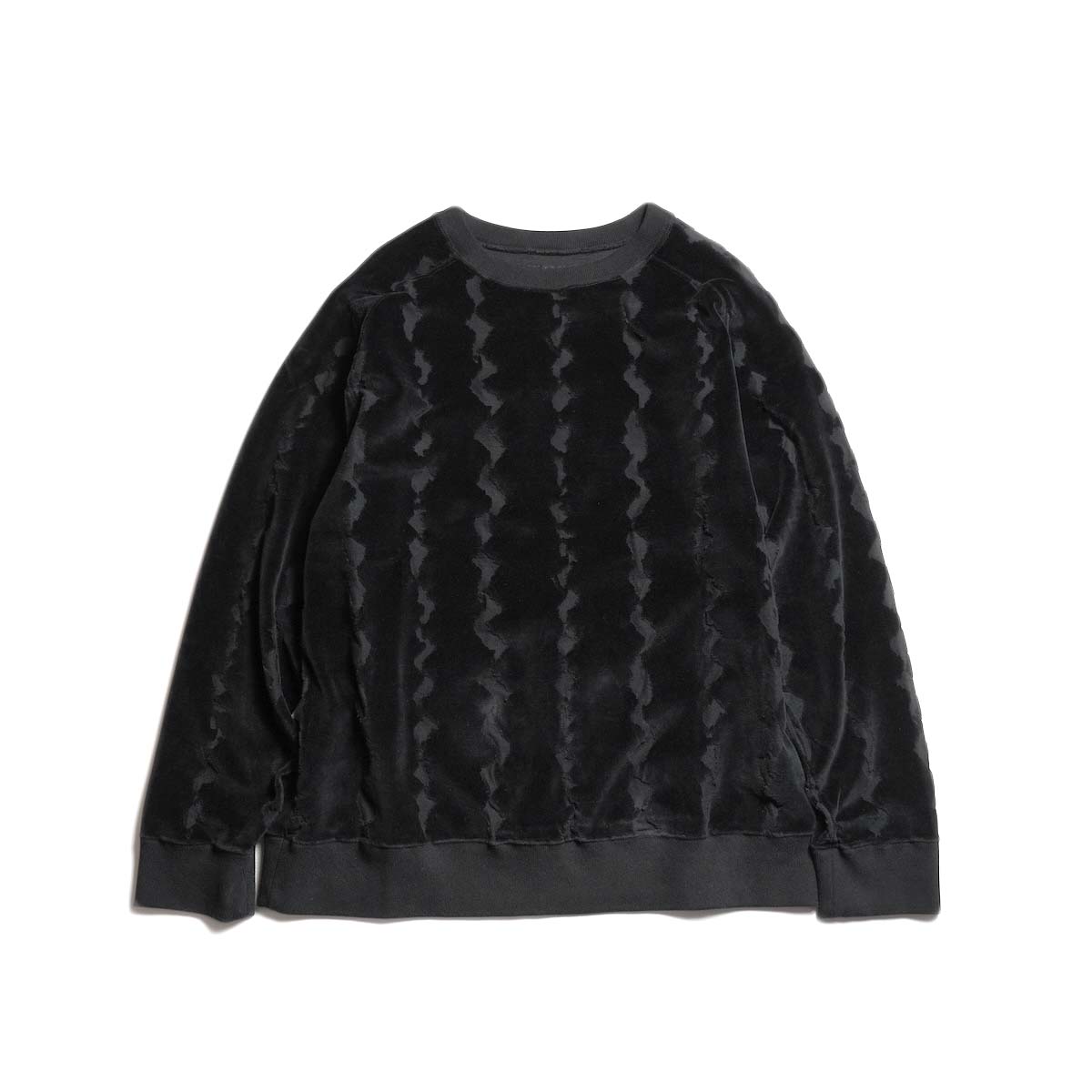 Needles / Crew Sweat Shirt - Cotton Jacquard/Python (Black)