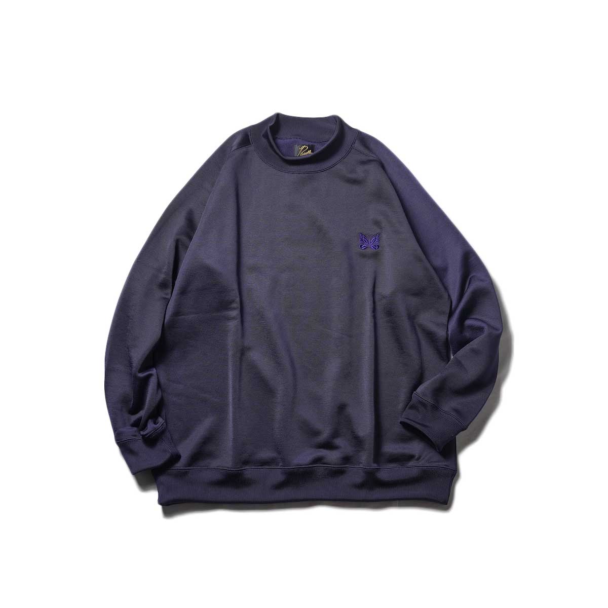 Needles / Mock Neck Tee -Bright Jersey (Eggplant)