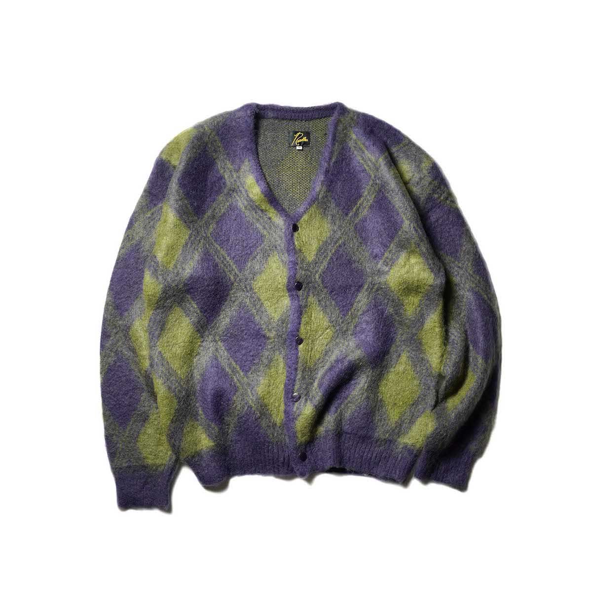 Needles / MOHAIR CARDIGAN - ARGYLE (Purple)