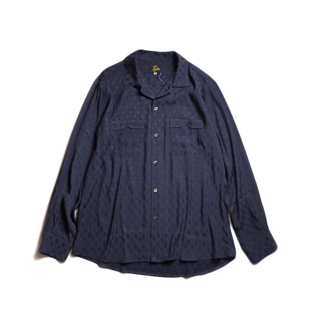Needles / One-up Shirt - Diamond Mesh Jacquard (Navy)