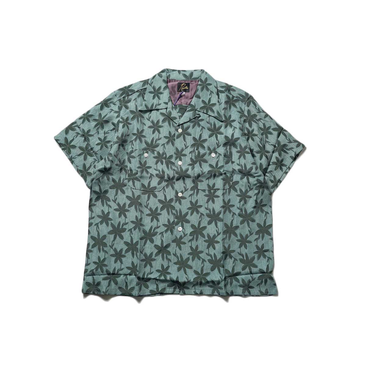 Needles / S/S One-Up Shirt - ACE/R Floral Jq (Green)