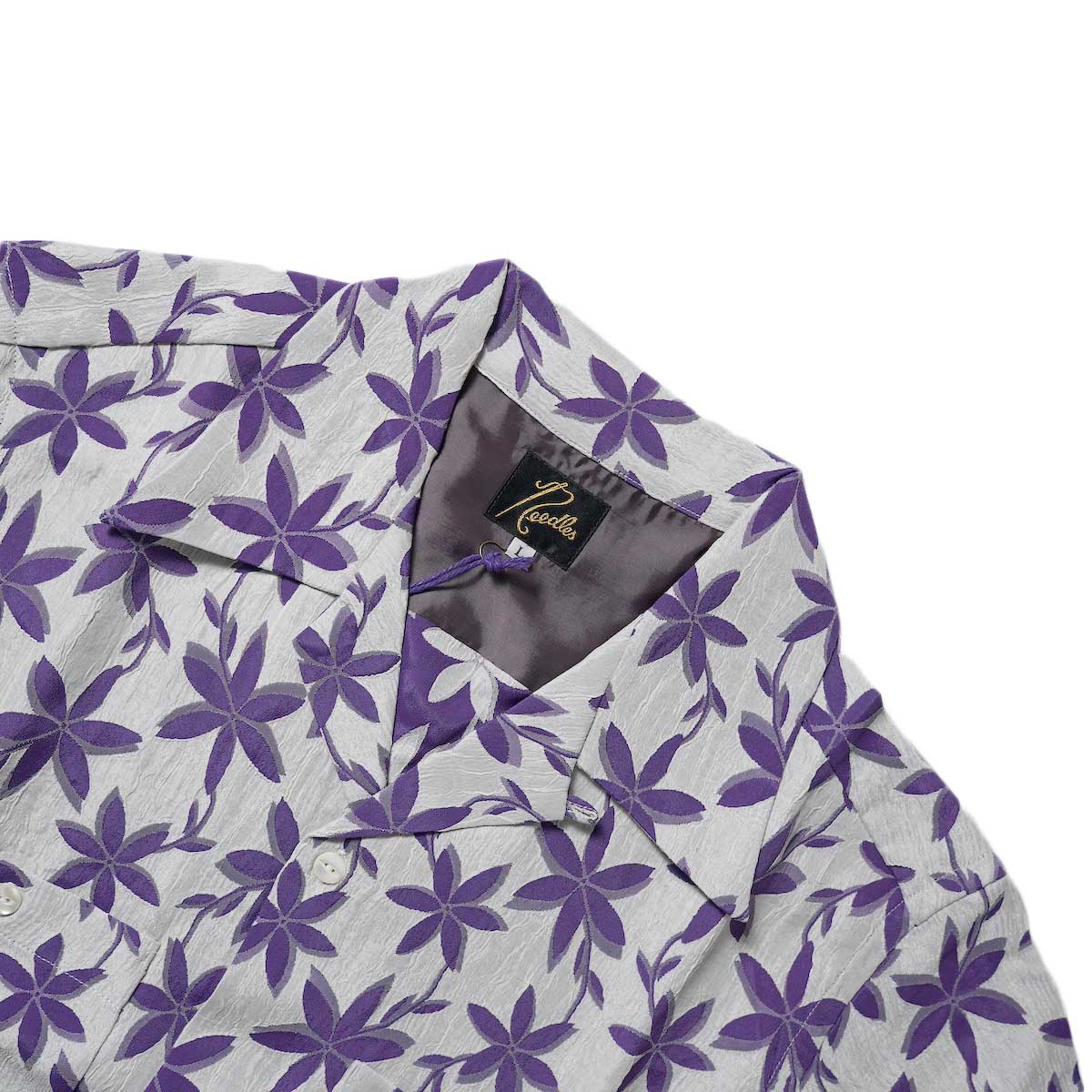Needles / S/S One-Up Shirt - ACE/R Floral Jq (White)ネック