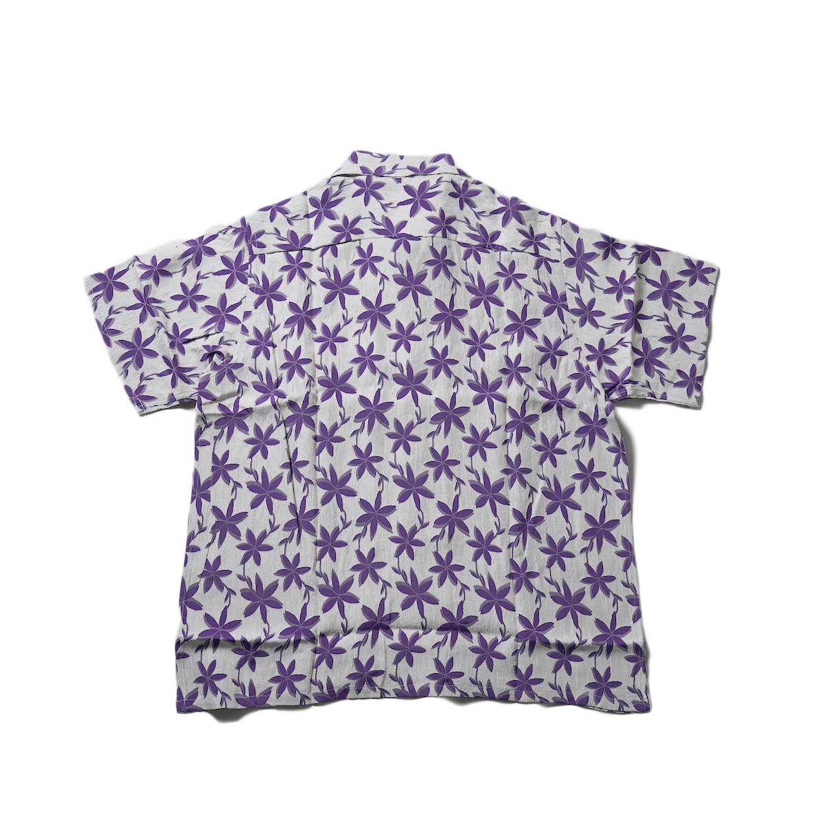 Needles / S/S One-Up Shirt - ACE/R Floral Jq (White)背面
