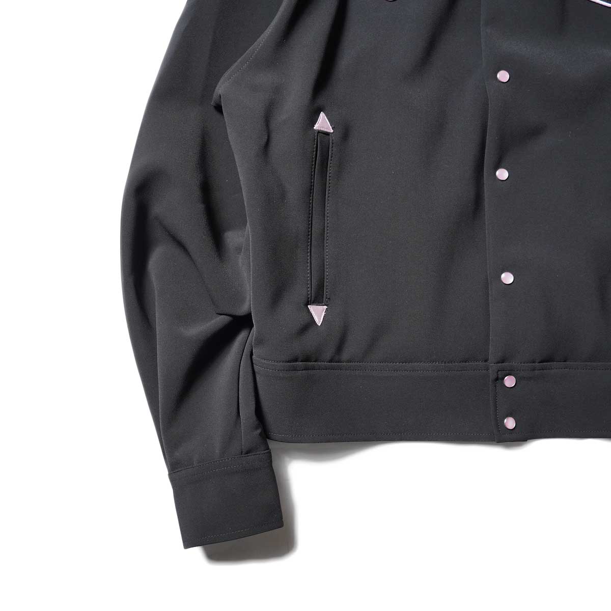 Needles / PIPING COWBOY JAC - PE/PU DOUBLE CLOTH (Black)袖・裾