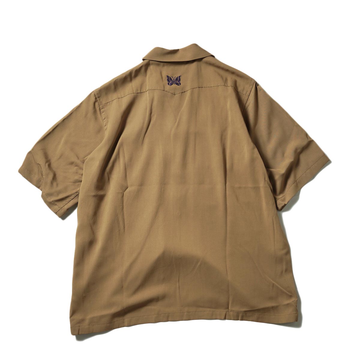 Needles / S/S Cowboy One-Up Shirt - R/PE Twill (Brown)背面