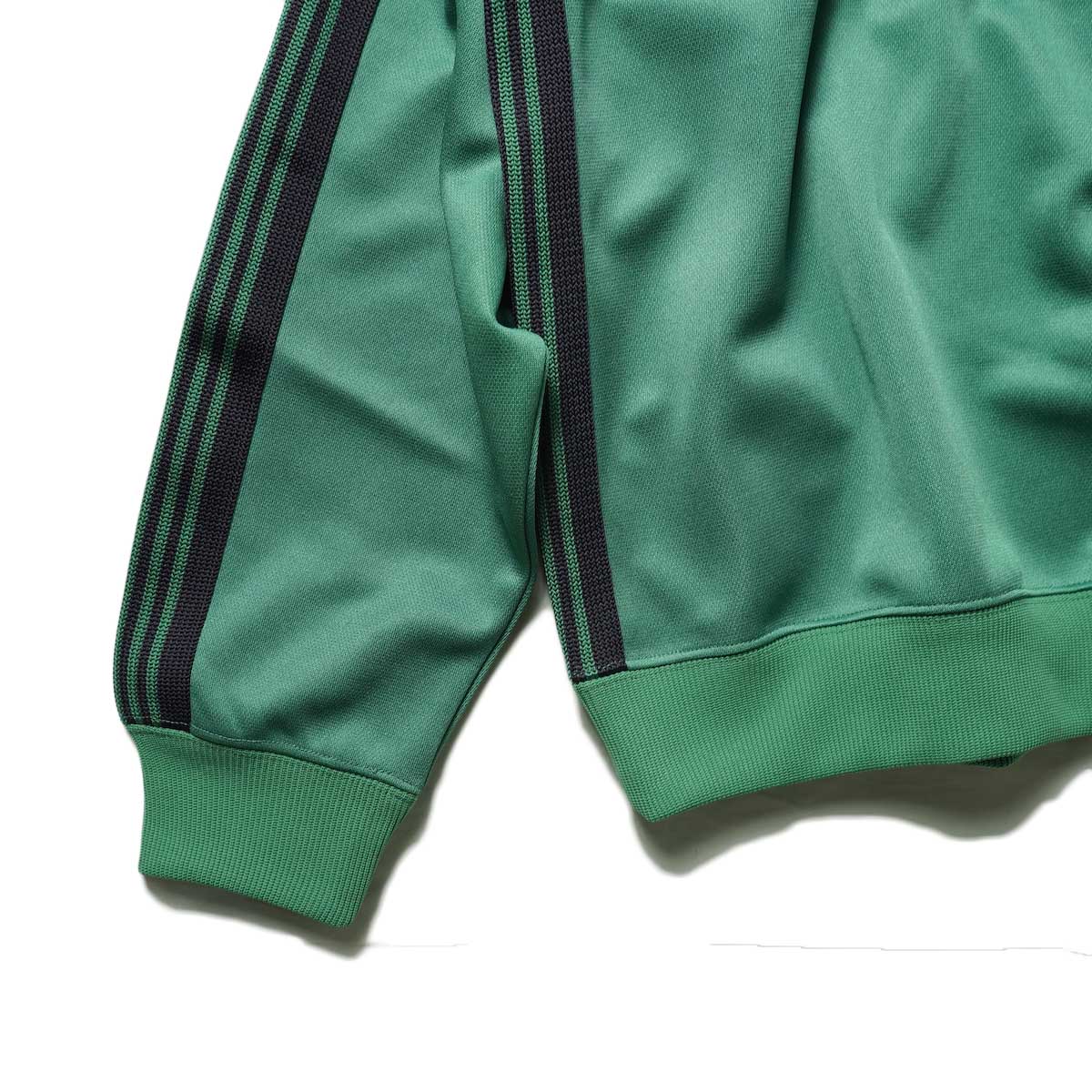 Needles / Track Crew Neck Shirt -Poly Smooth (Emerald Green)裾、袖
