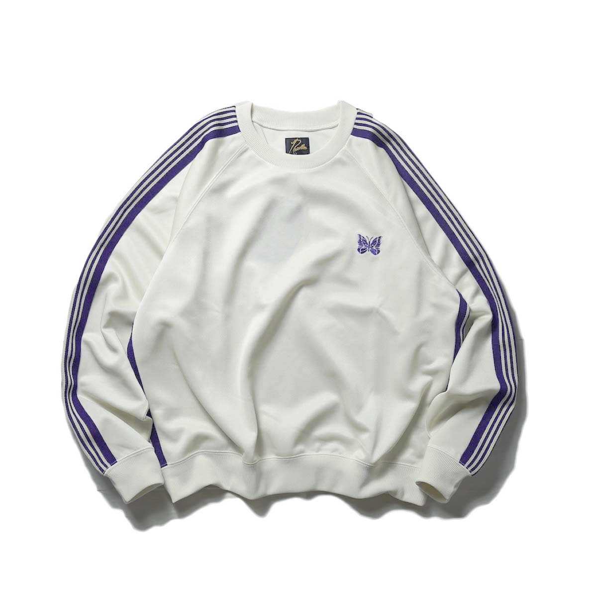 Needles / Track Crew Neck Shirt -Poly Smooth (Ice White)正面