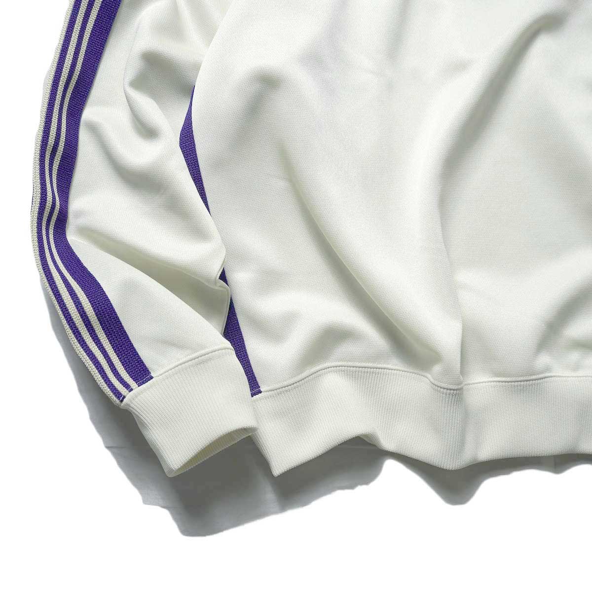 Needles / Track Crew Neck Shirt -Poly Smooth (Ice White)裾、袖
