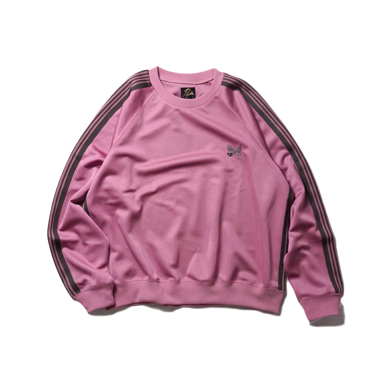 Needles / Track Crew Neck Shirt -Poly Smooth (Smoke Pink)正面