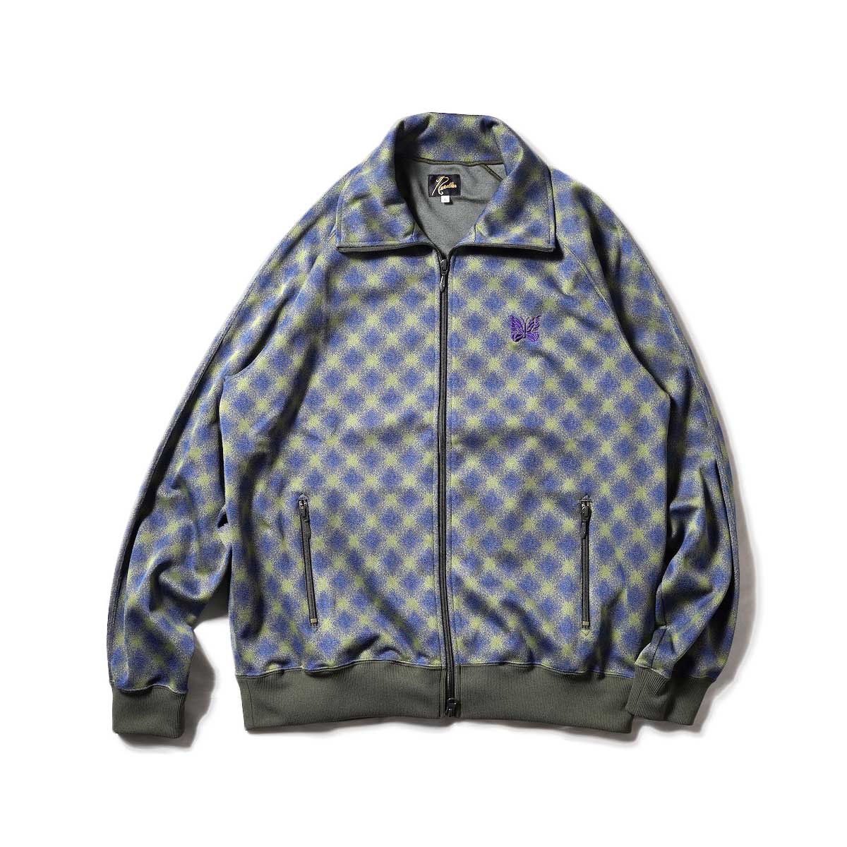 Needles / TRACK JACKET - POLY JQ (Blue/Olive)正面