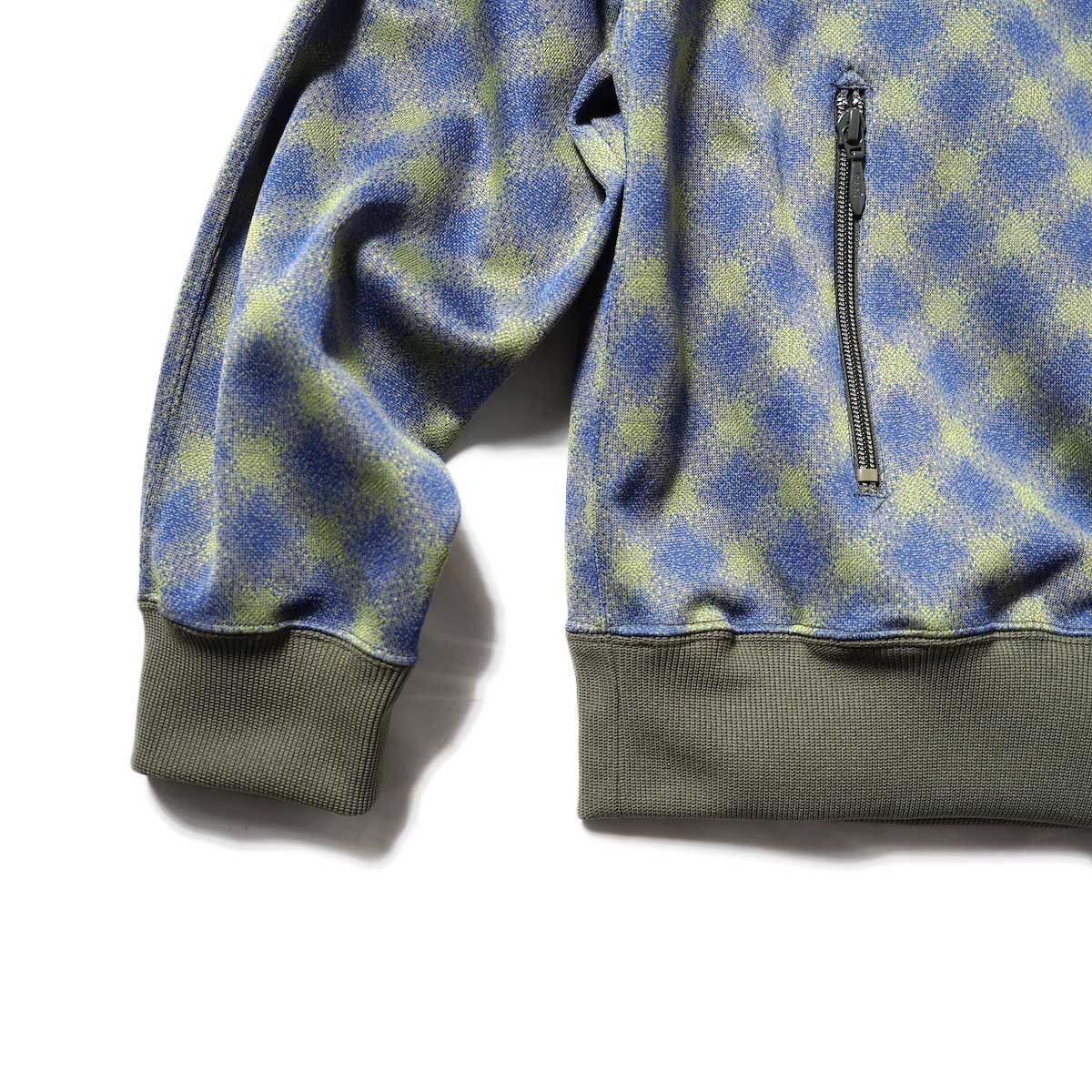 Needles / TRACK JACKET - POLY JQ (Blue/Olive)袖、裾