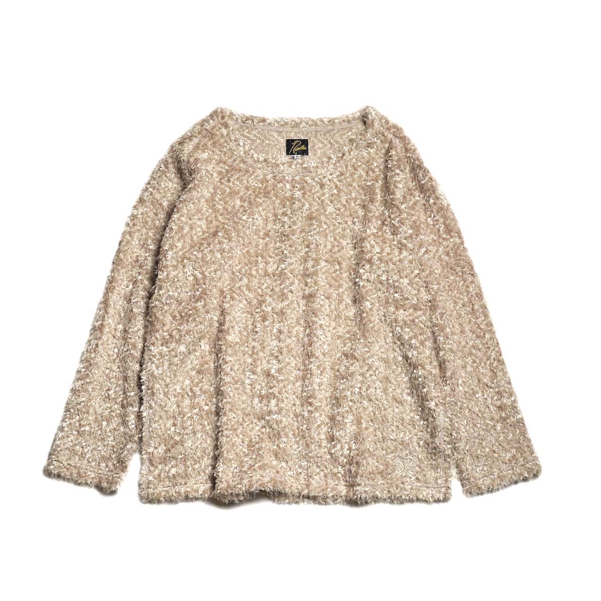 Needles / L/S U Neck Tee - Feather Tulle (Beige)