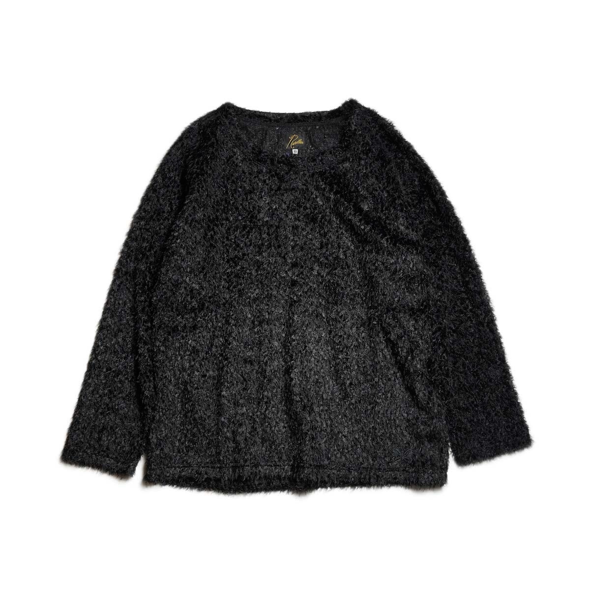 Needles / L/S U Neck Tee - Feather Tulle (Black)