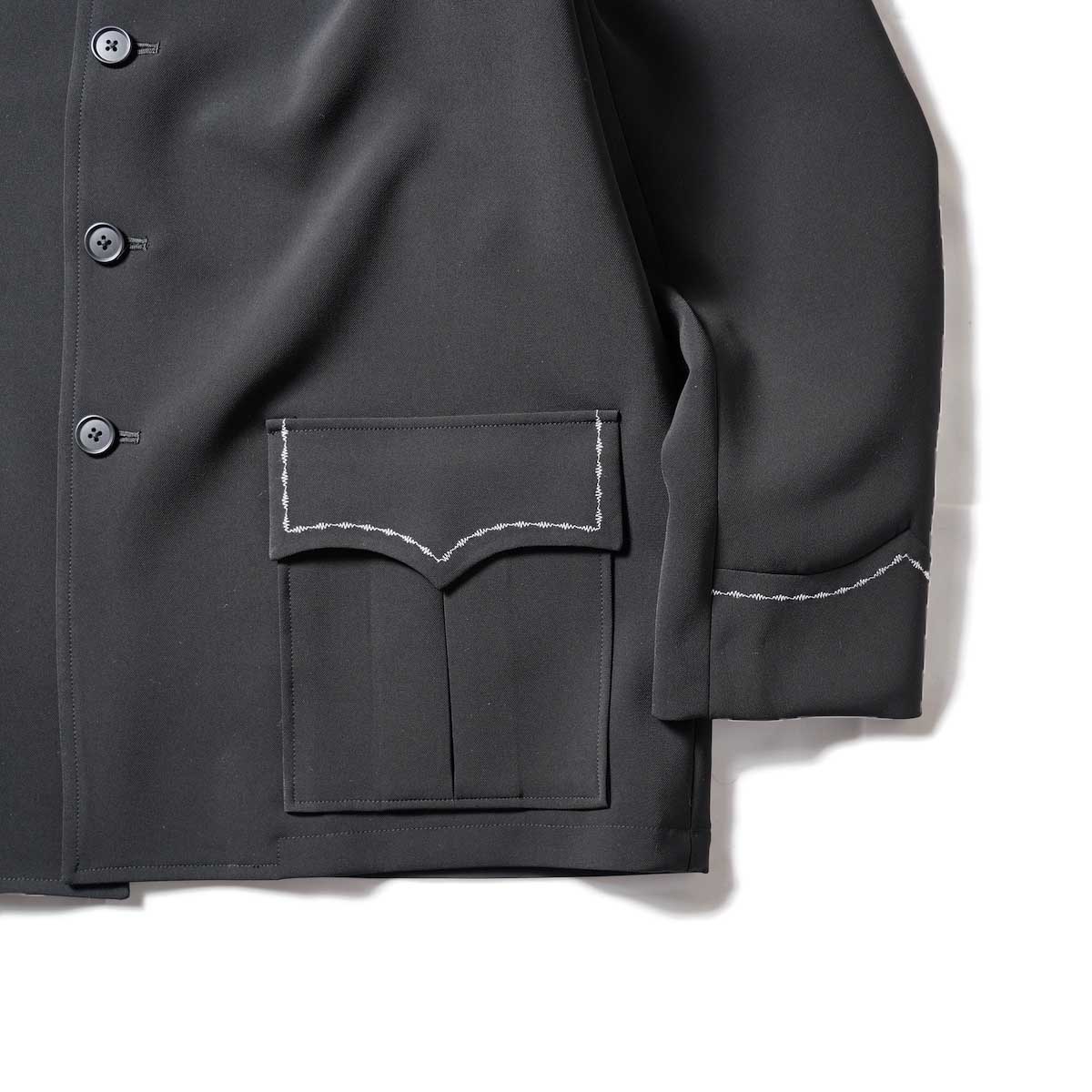 Needles / WESTERN LEISURE JACKET - PE/PU DOUBLE CLOTH (Black)袖・裾