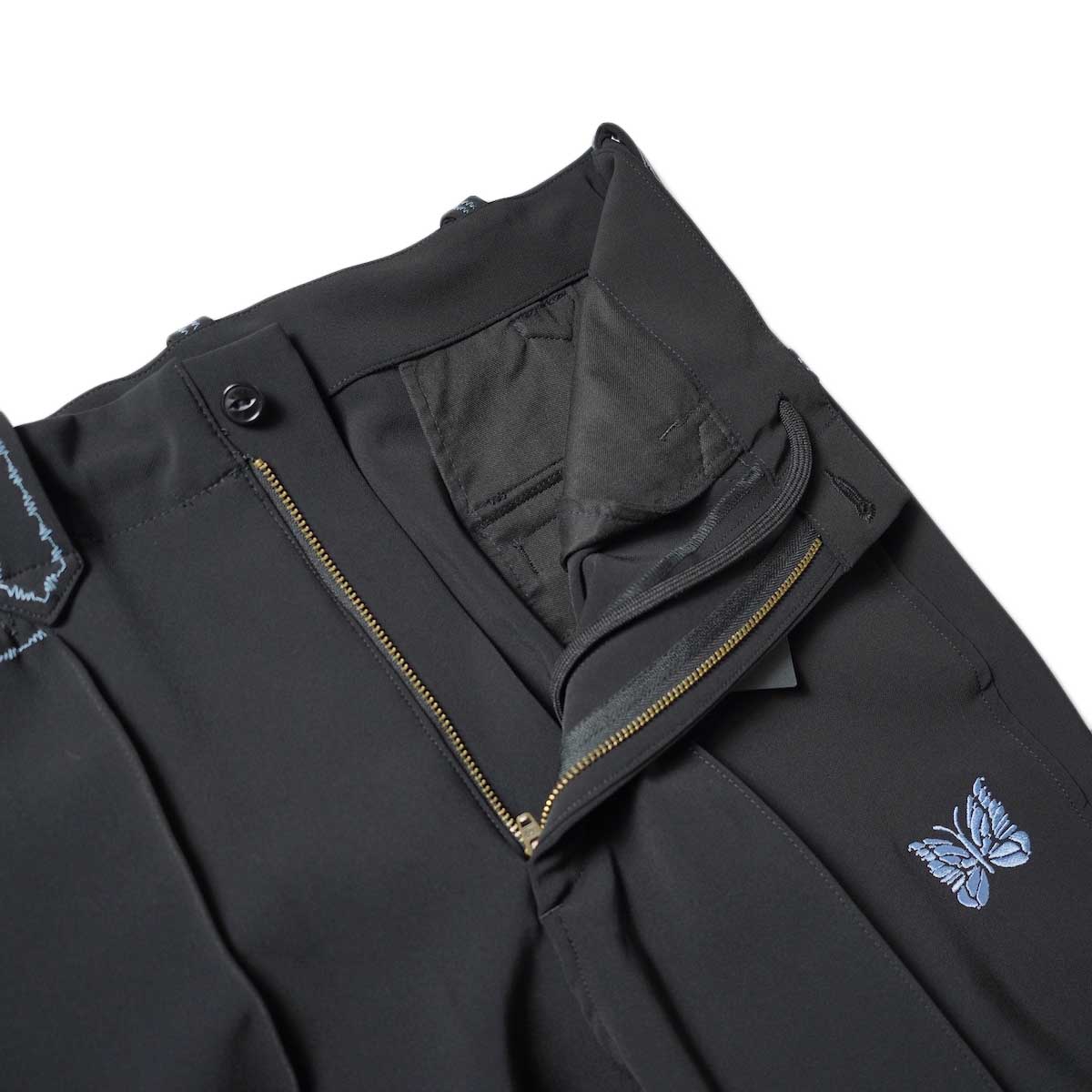 Needles / Western Leisure Pant - PE/PU Double Cloth (Black)フロントジップ