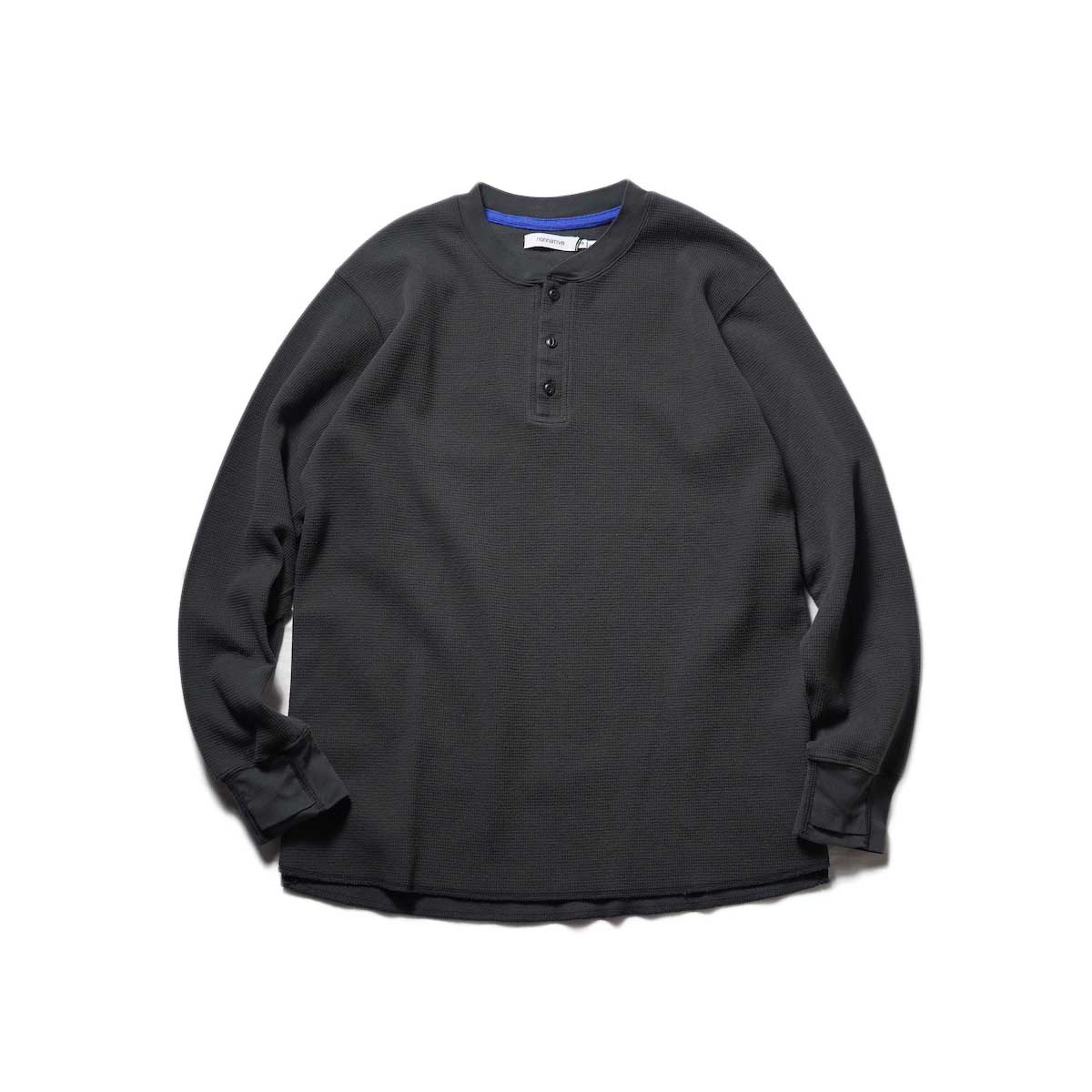 nonnative / DWELLER HENLEY NECK L/S TEE COTTON THERMAL (Black)