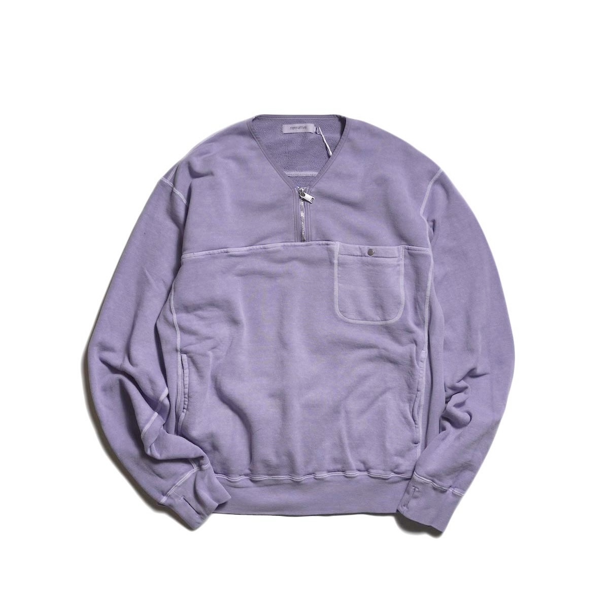 nonnative / HIKER HALF ZIP PULLOVER COTTON SWEAT PIGMENT DYE (Purple)