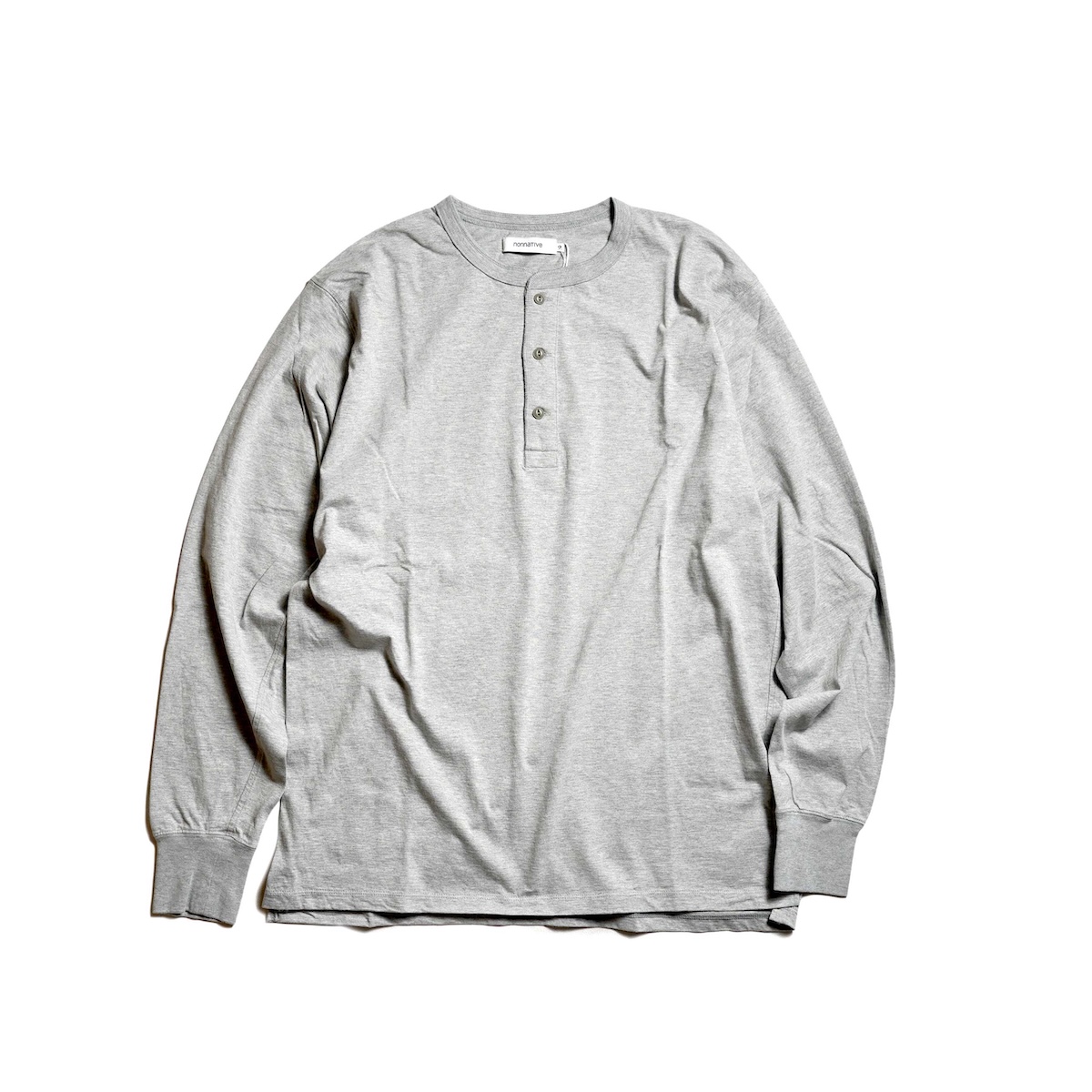 nonnative / TROOPER L/S HENRY NECK TEE COTTON JERSEY (H.Gray)